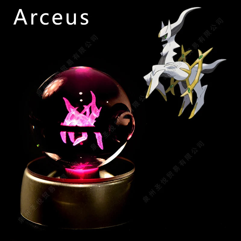 Pokemon 3D Led Crystal Ball Night Light