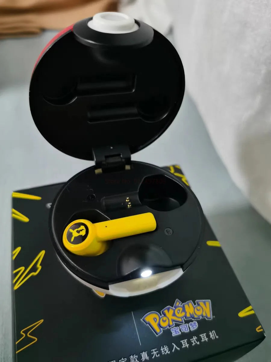 Pokemon Pikachu Earphones 5.0 Wireless Bluetooth Sport Noise Reduction Headphones Touch Control Microphone Universal Gift