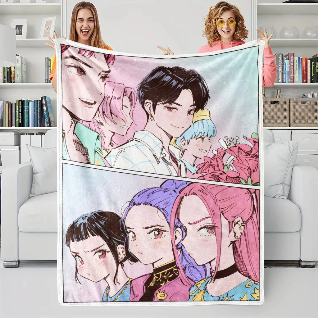 K-Pop Demon Hunters Anime Blanket Ultra Soft Plush Throw For Girls and Boys