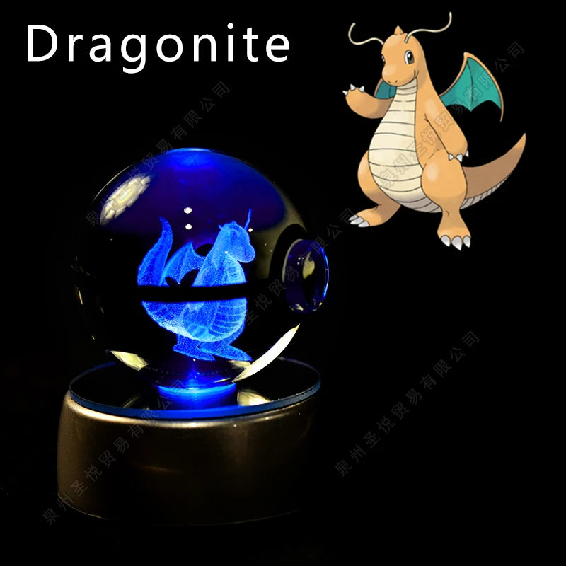 Pokemon 3D Led Crystal Ball Night Light