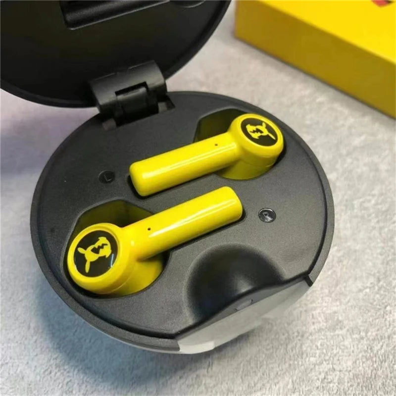 Pokemon Pikachu Earphones 5.0 Wireless Bluetooth Sport Noise Reduction Headphones Touch Control Microphone Universal Gift