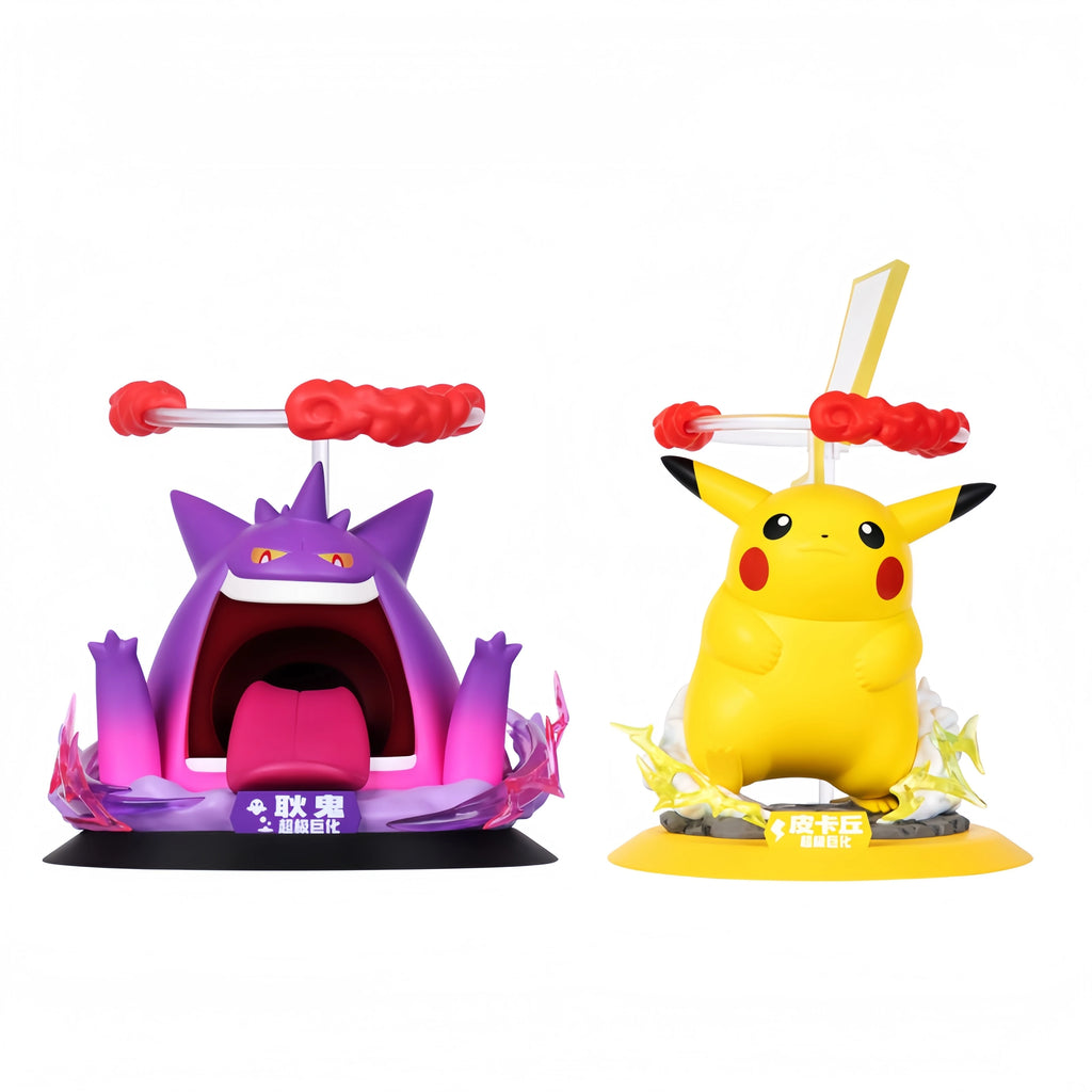 Gigantamax Pikachu and Gigantamax Gengar pokemon PVC figures