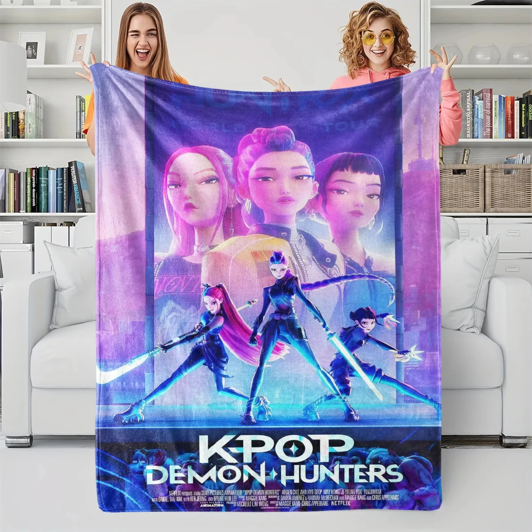 K-Pop Demon Hunters Anime Blanket Ultra Soft Plush Throw For Girls and Boys
