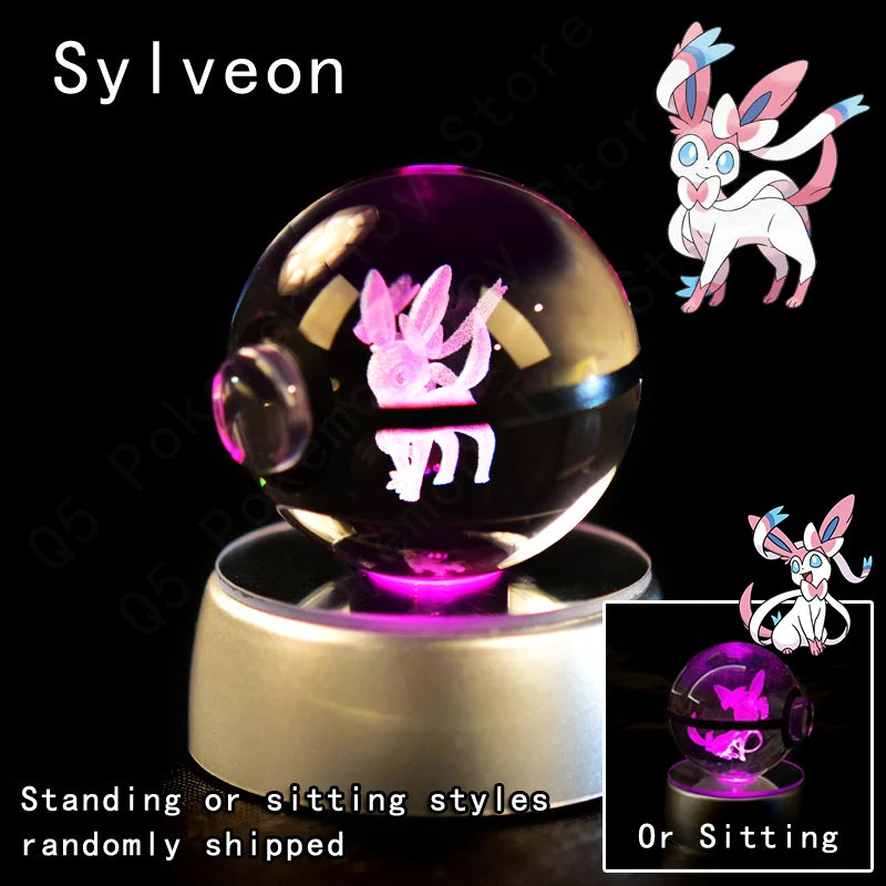 Pokemon 3D Led Crystal Ball Night Light