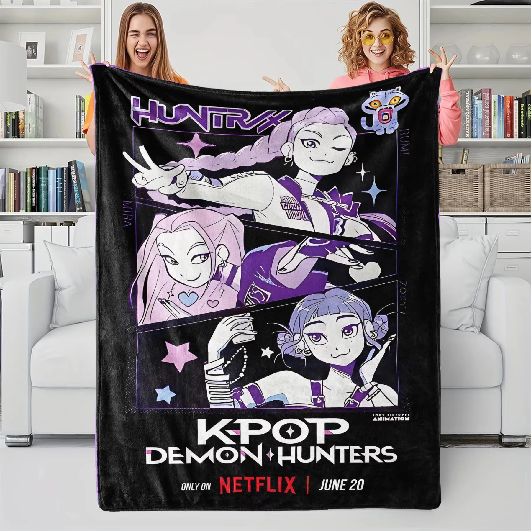K-Pop Demon Hunters Anime Blanket Ultra Soft Plush Throw For Girls and Boys