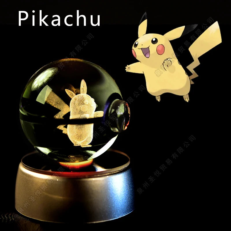 Pokemon 3D Led Crystal Ball Night Light