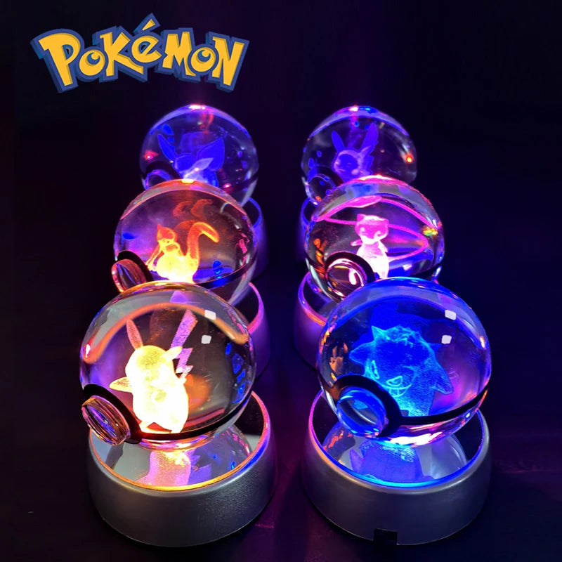 Pokemon 3D Led Crystal Ball Night Light