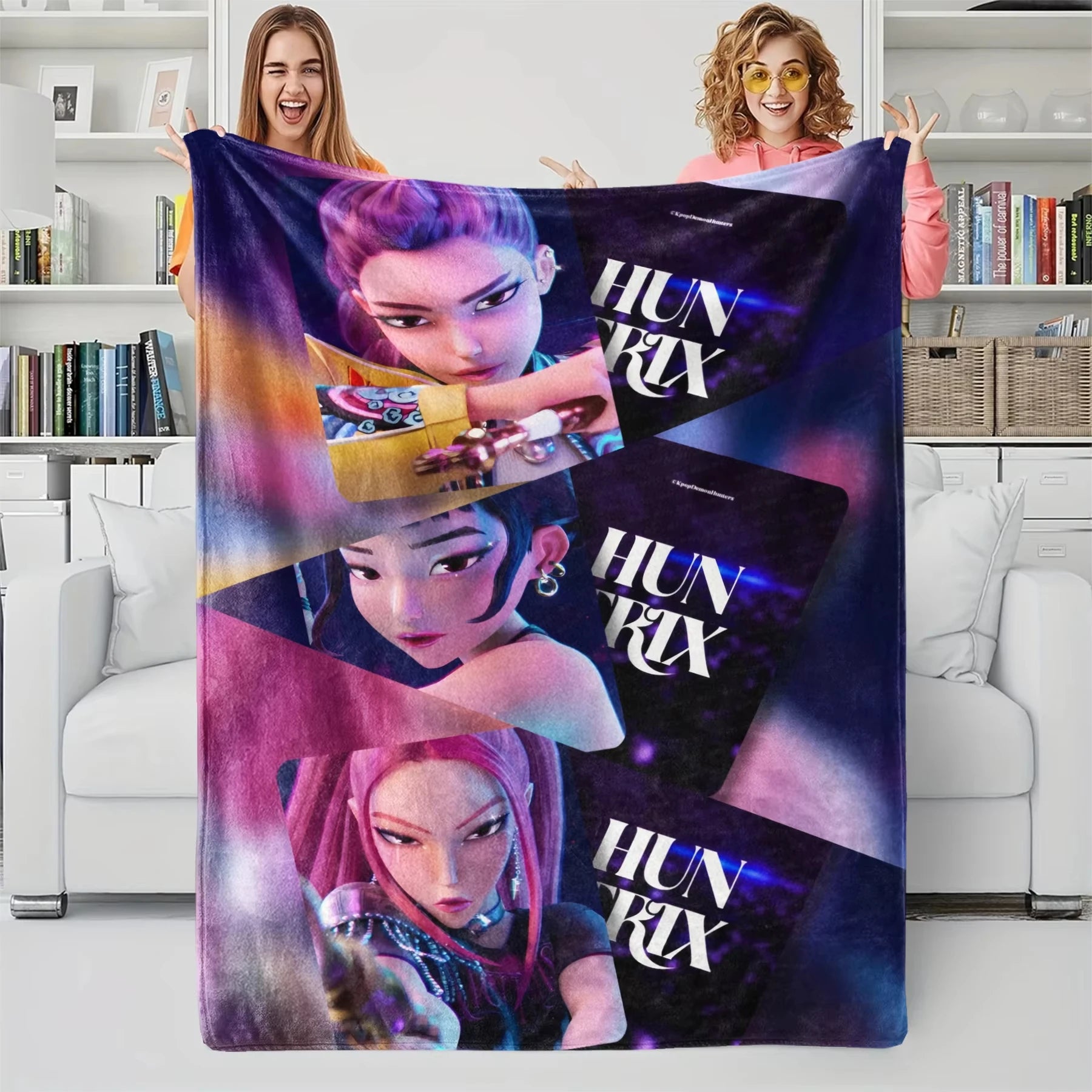 K-Pop Demon Hunters Anime Blanket Ultra Soft Plush Throw For Girls and Boys