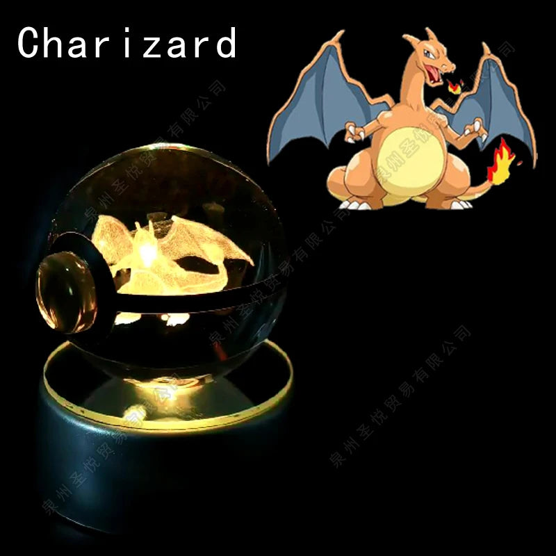 Pokemon 3D Led Crystal Ball Night Light
