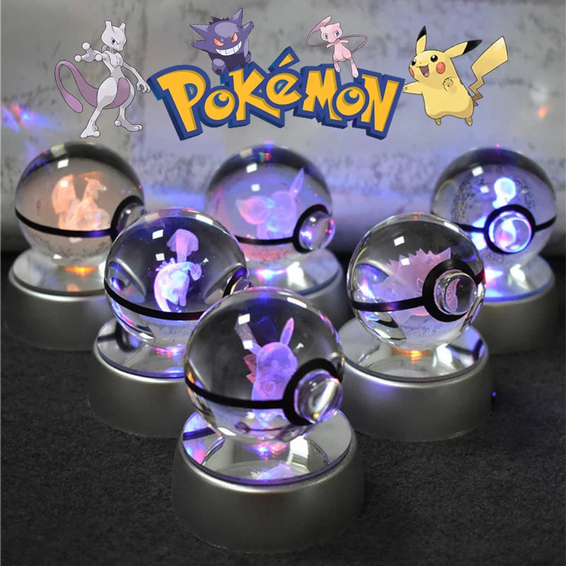 Pokemon 3D Led Crystal Ball Night Light