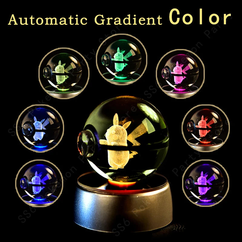 Pokemon 3D Led Crystal Ball Night Light