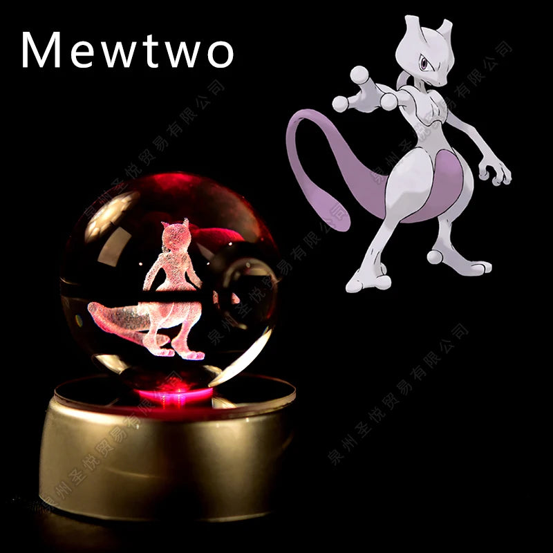 Pokemon 3D Led Crystal Ball Night Light